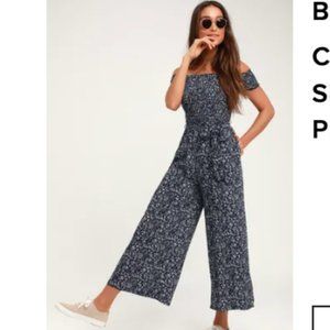 Women's navy floral jumpsuit